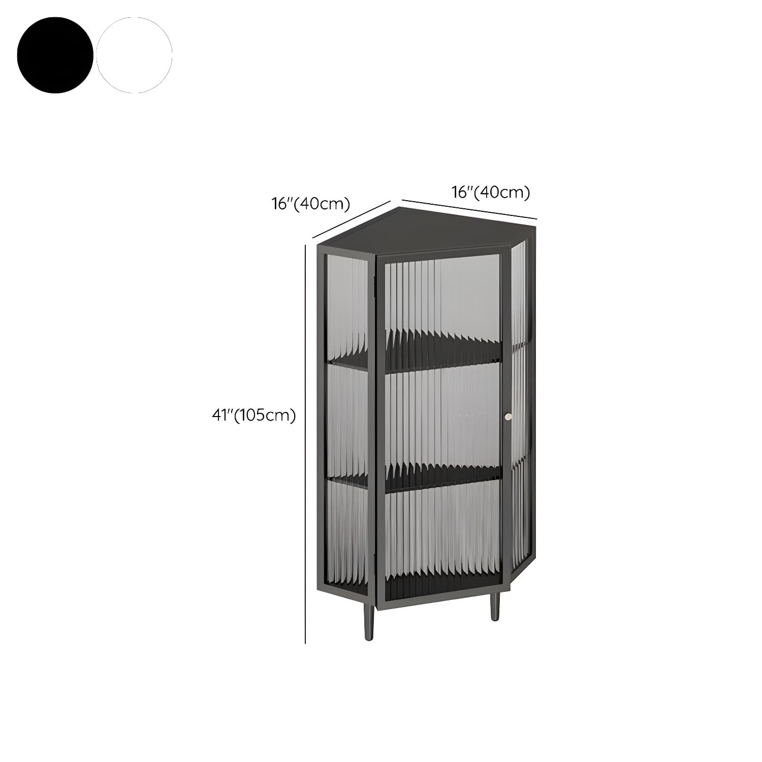 Sophisticated Steel Corner Accent Cabinet with Glass Doors and Cabinets Included thumbnail 13