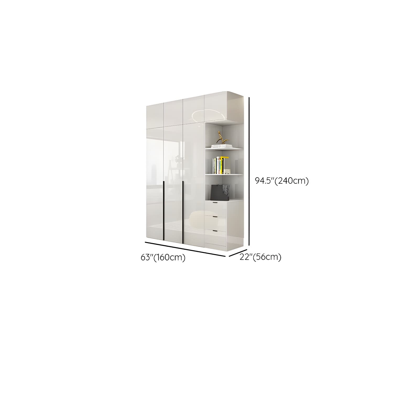 Modern Simple Style Double Door Storage Wardrobe for Bedroom thumbnail 24