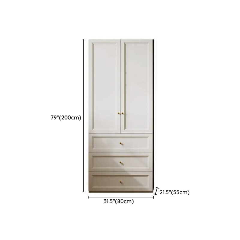 Chalk Modish Self-supporting Cabinet Armoire with Soft Close Drawer, Soft Close Door, and Hinged Hanging Rod thumbnail 9