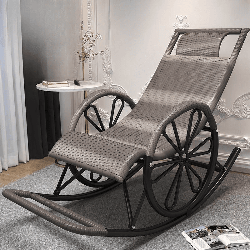 Craftsman Style Cane Rocking Seat with Round Arm thumbnail 3