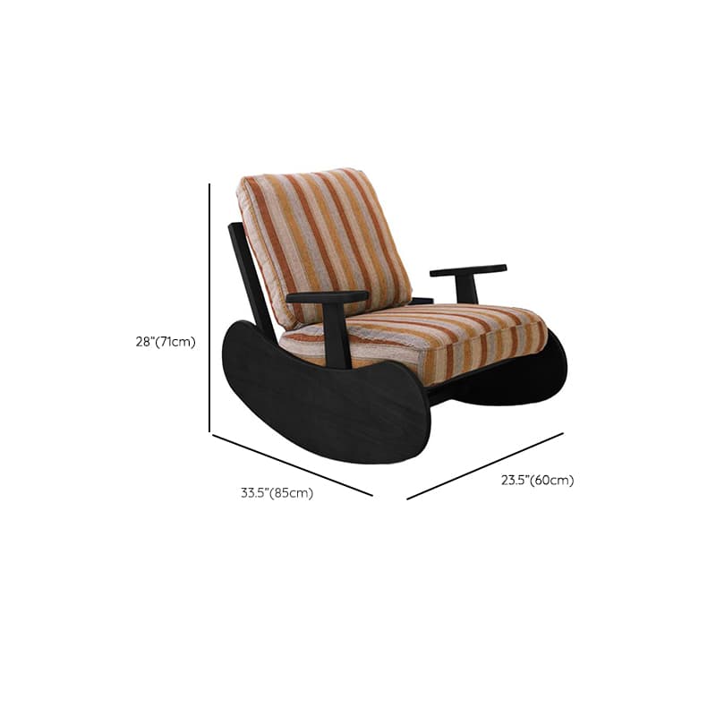 Black/Jade Green/Ivory Art Deco Upholstered Rocking Armchair with Recessed Arm thumbnail 24