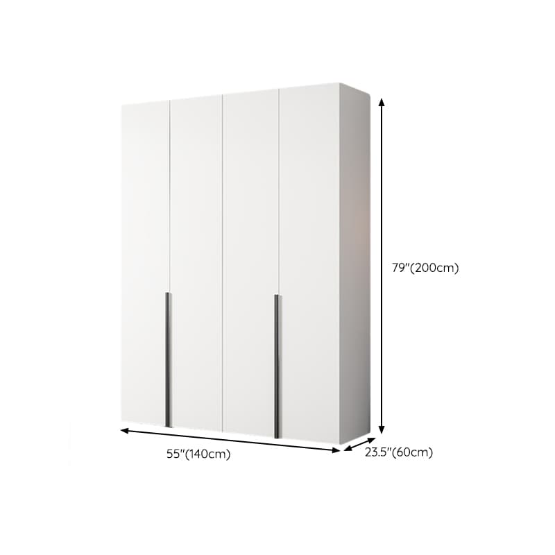 White Wood Wardrobe Armoire with Hinged Doors and Shelves Included thumbnail 12