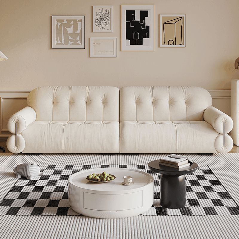 Modern Solid Color Tear Resistant Standard Sofa in Grey/Auburn/Ivory for 4-seater/Seats 5/3-seater thumbnail 7