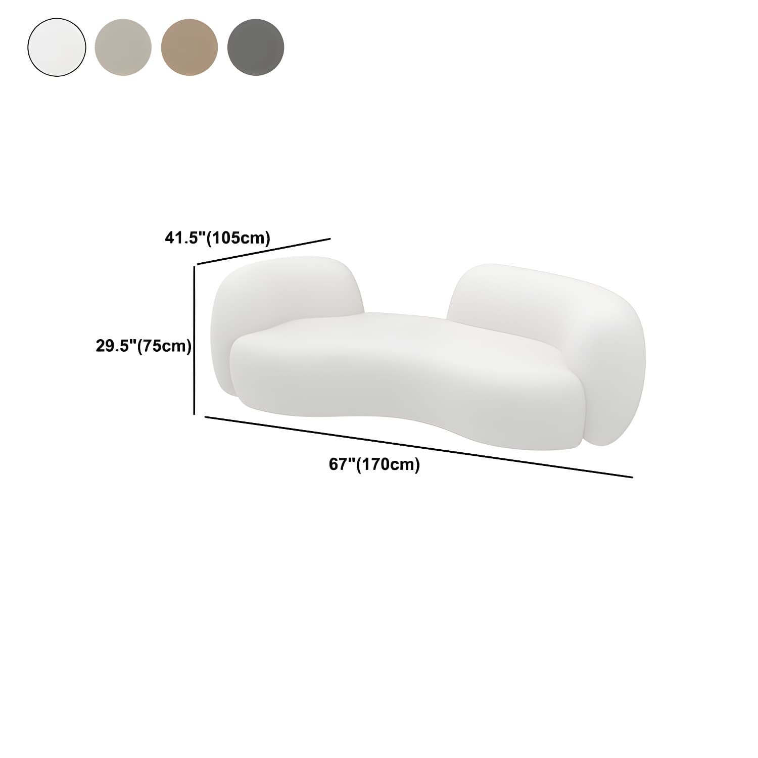 Modern Style Sofa with Curved Back and Padded Sponge Seat Sofa thumbnail 16