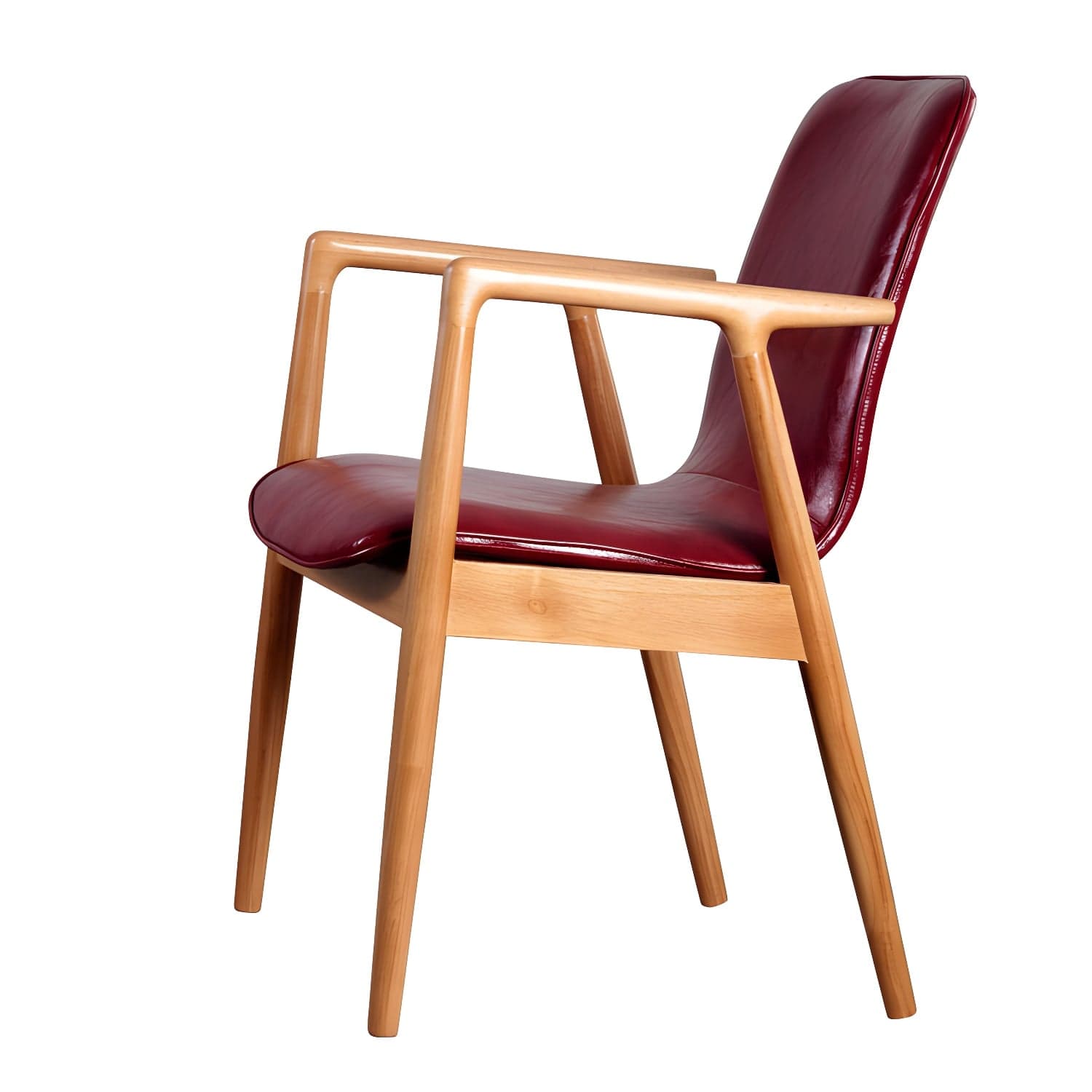 Modern Style Chair Dining Arm Chairs with Wooden Legs for Kitchen thumbnail 3