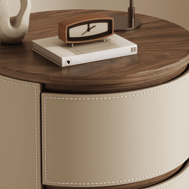 Modish 2 Tiers Drawer Storage Bedside Table with Solid Wood Countertop thumbnail 21