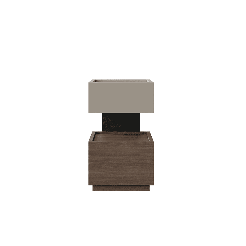 Modish Nightstand With Drawer Organization Featuring 2 Drawers, 1 Shelf, and Lumber Countertop thumbnail 3