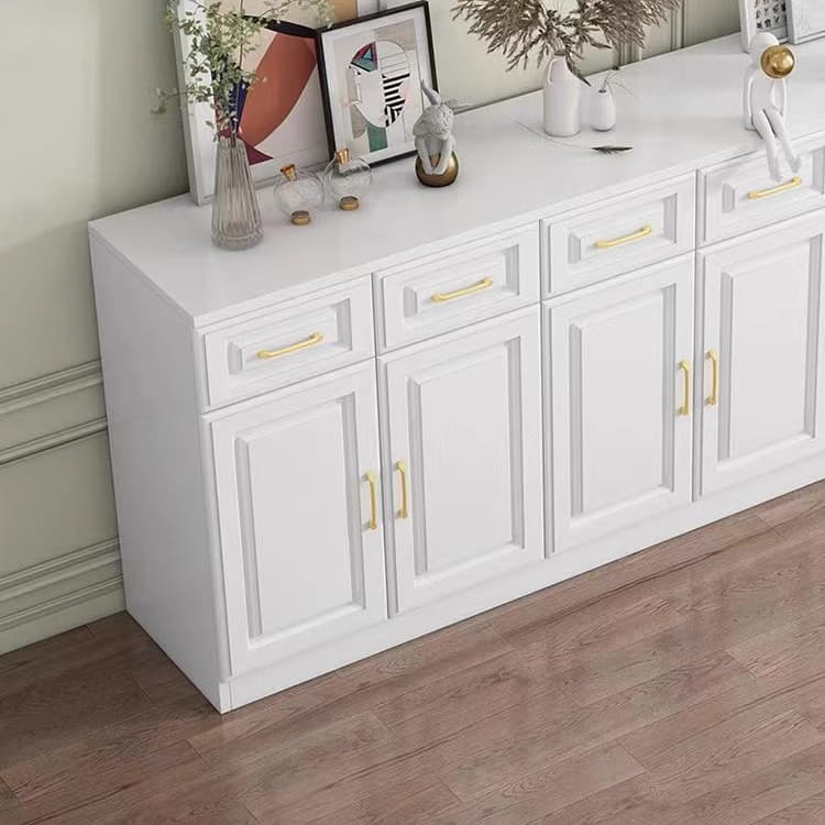 Detached Narrow/Standard Sideboard in Slab for Sitting Room with Pantry Hutch, 1 Shelf, 4 Doors/3 Doors/2 Doors and 4 Drawers/3 Drawers/2 Drawers in a Trendy Style thumbnail 11