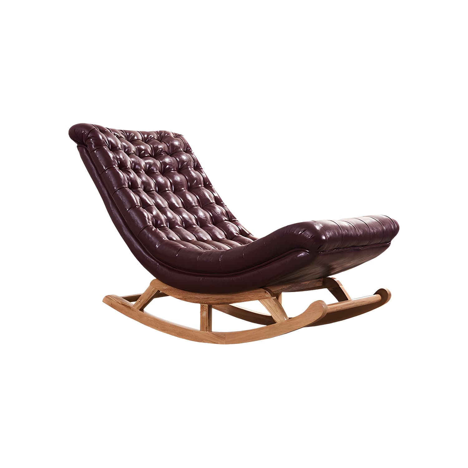 Indoor Leisure Chaise Chair Modern Wooden Upholstered Rocking Chair thumbnail 12