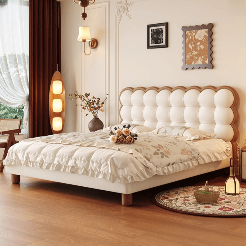 Storage Included Panel Bed with 3 Storage Boxes, Steel Frame, Stitch-tufted Design, and Sponge Upholstery thumbnail 1