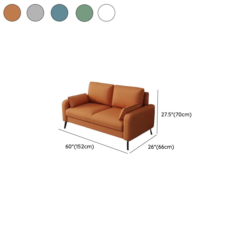 Contemporary Scratch-immune Solid Color Cerulean/Olive Green/Amber Color Loveseat for Seats 2 with Pillow Back and Square Arm thumbnail 23