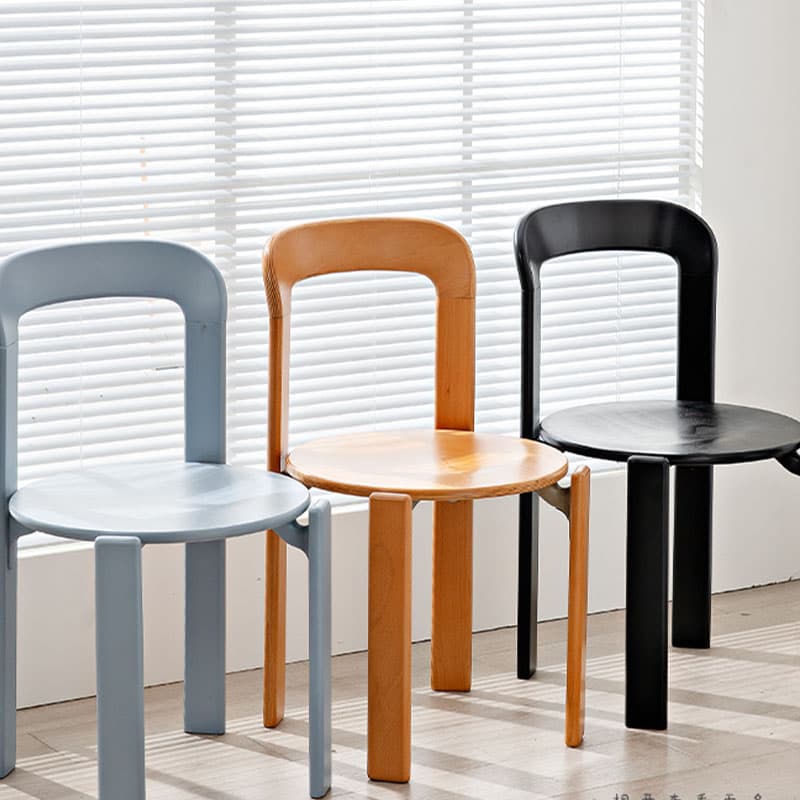 Scandinavian Natural Wood Armless Kitchen Chair 15.3inch Wide Non-Swivel 1 Piece thumbnail 11