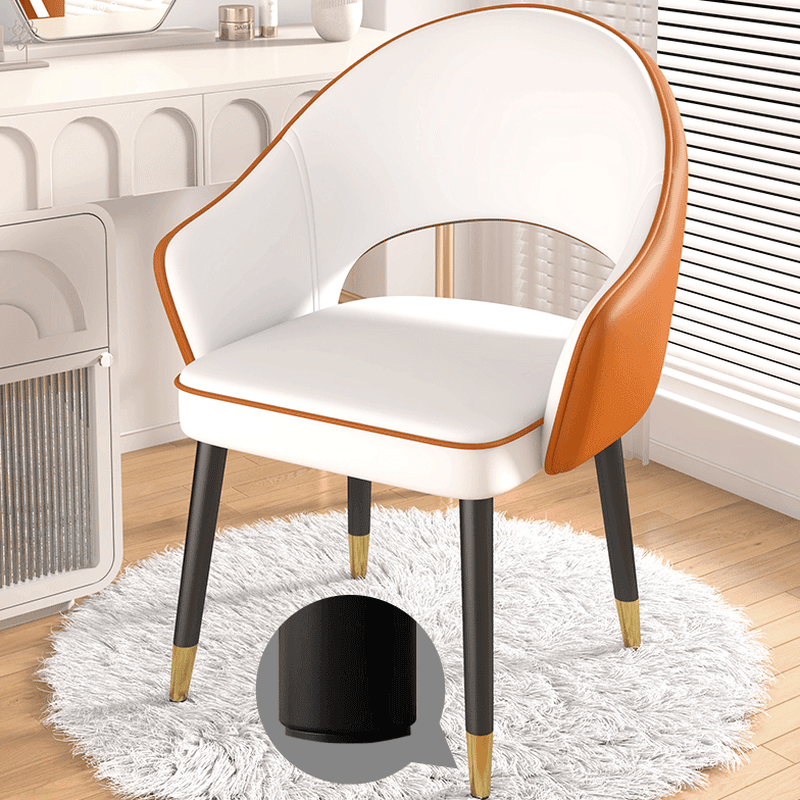 Modish Arm Chair with Ventilated Back, Padded Upholstery, Arms, and Steel Legs thumbnail 12