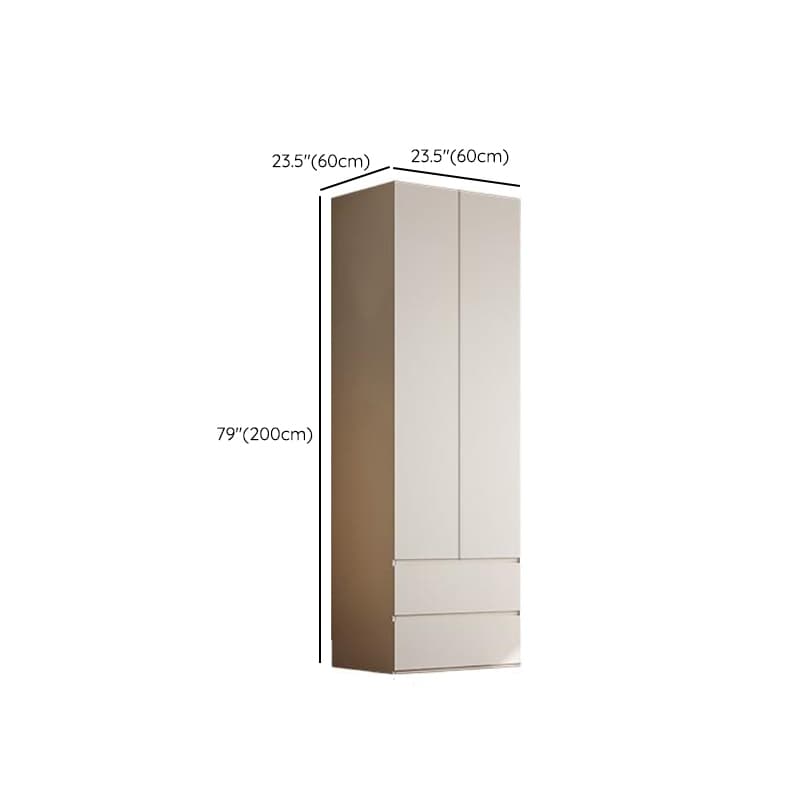 Chalk Modern Natural Wood Standalone Almirah with Soft Close Drawer, Interior Shelves, and Hanging Rod thumbnail 18