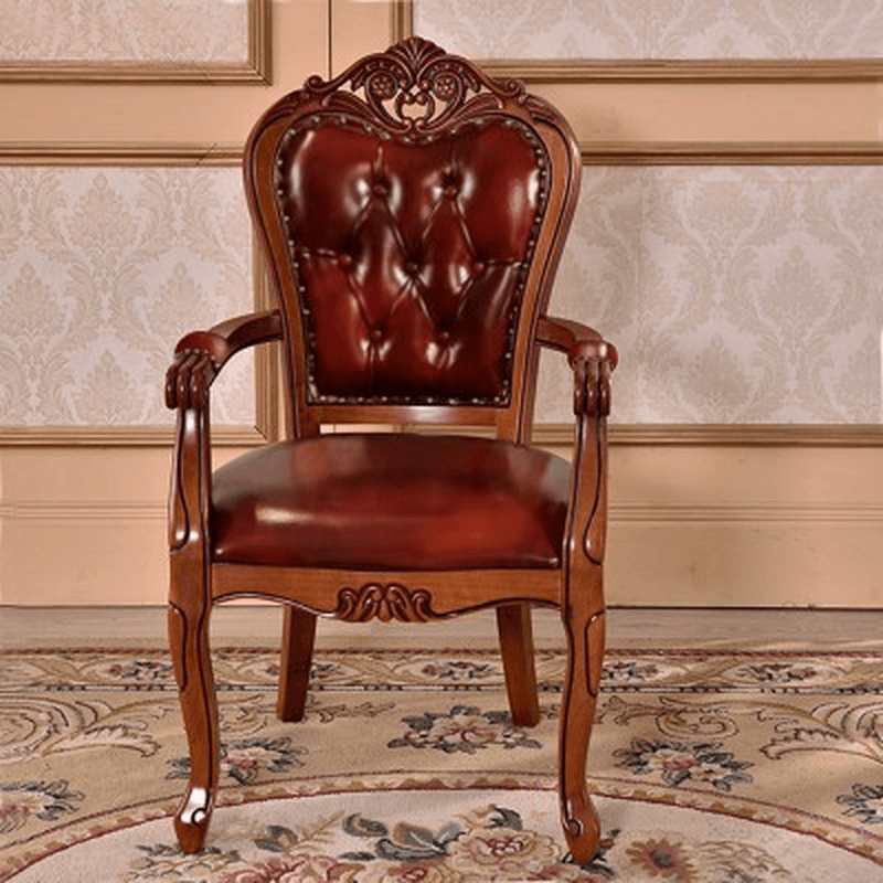 Modern Simple Style Queen Anne Upholstered Arm Chair with Arms, Walnut Timber Legs thumbnail 5