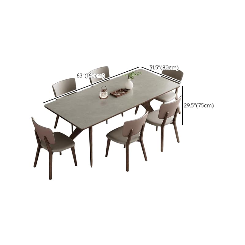 Slate Stone Dining Table Set for 6 People in Dove Grey thumbnail 20