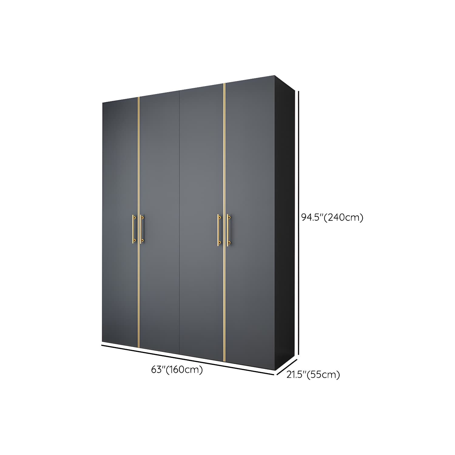 Modern Wardrobe Closet Grey Engineered Wood Wardrobe Cabinet thumbnail 16