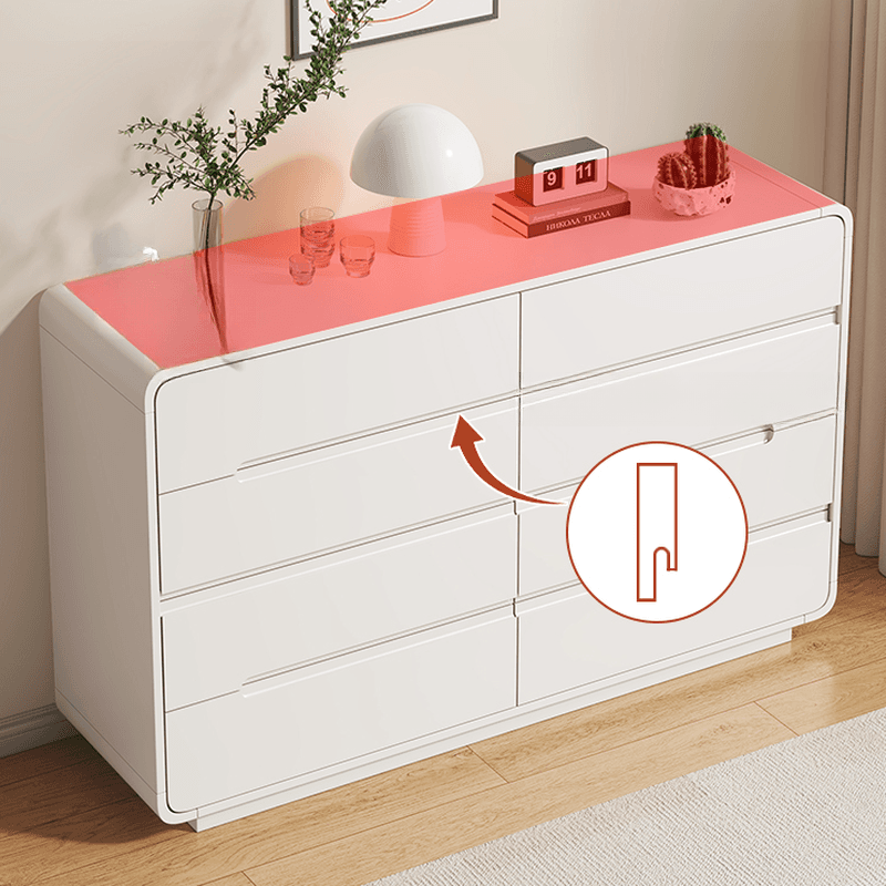 Art Deco White Horizontal/Vertical Bleached Wood Double Dresser/Bachelor Chest with 6 Drawers/8 Drawers/4 Drawers thumbnail 6