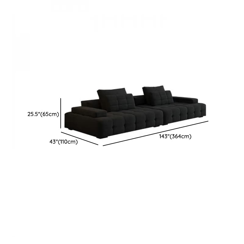 Cotton Midnight Black Standard/Single Sofa with Armrest and 4/3/1 Pillows thumbnail 13