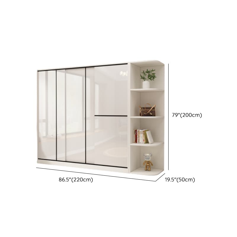 Chalk Modern Timber Self-supporting Wardrobe with Soft Close Door and Clothing Rod, Slipping Mechanism thumbnail 29