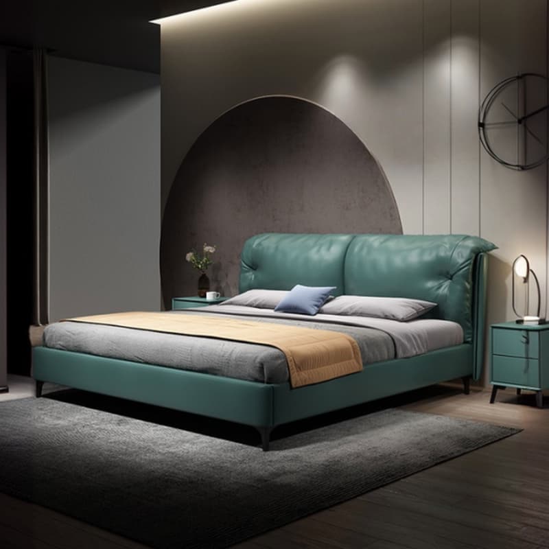 Lime Green Solid Color Timber Storage Bed/Platform Bed for Living Room thumbnail 3