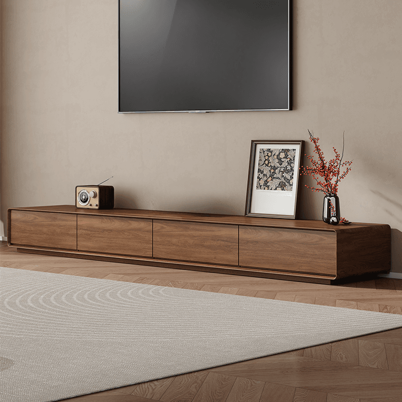 Art Deco Lumber Rectangle TV Stand with 4 Drawers thumbnail 3