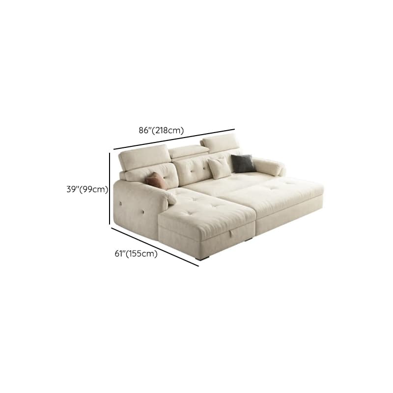 Straight White Sofa Recliner with Under-seat-storage and Stitch-tufted Design in Horizontal Orientation thumbnail 7