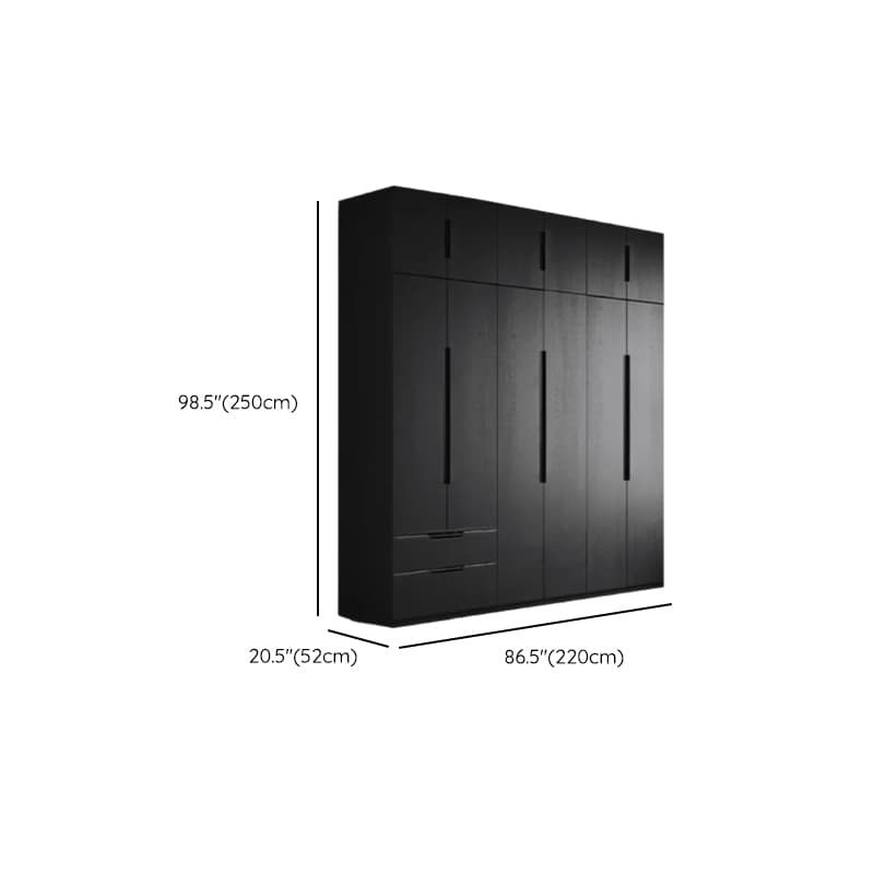 Ink Trendy Timber Wardrobe Armoire with Soft Close Drawer and Door, Interior Shelves, Clothing Rod thumbnail 32