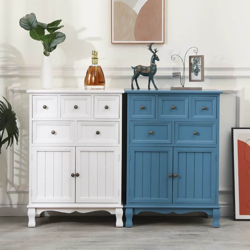 Modern Wooden Bachelor Chest with Vertical Drawers with Drawers thumbnail 8