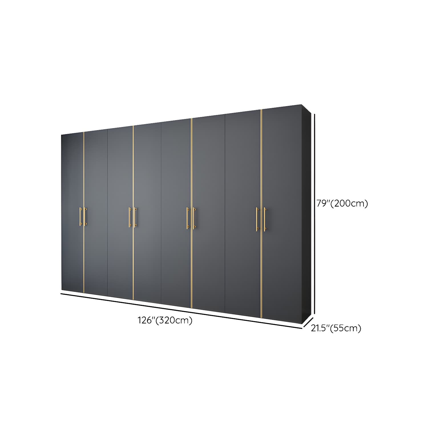 Modern Wardrobe Closet Grey Engineered Wood Wardrobe Cabinet thumbnail 25