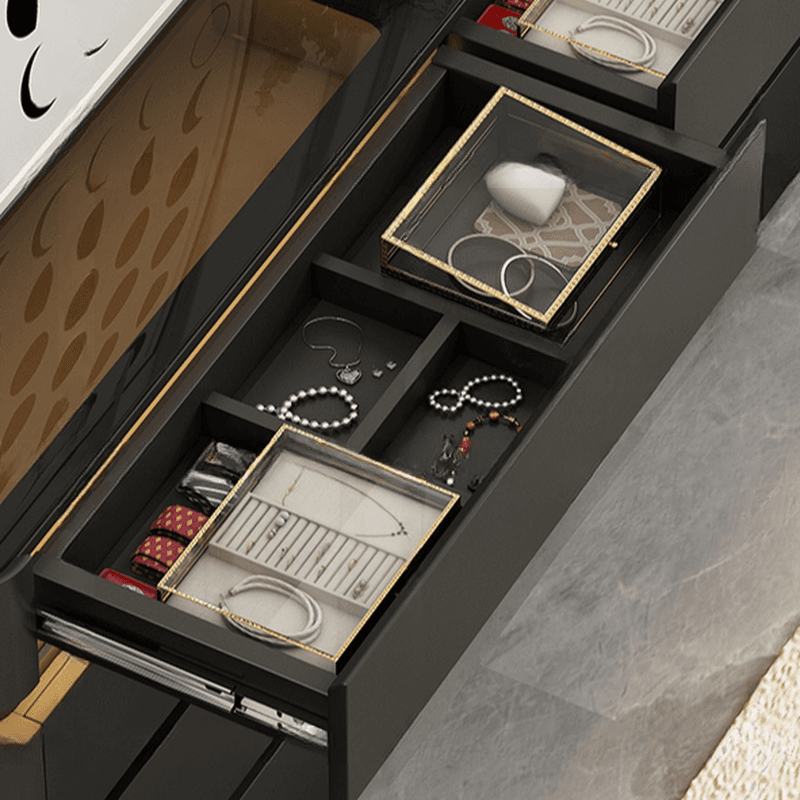 Minimalist Horizontal Console Dresser Illumination Light Timber 8 Drawers thumbnail 8