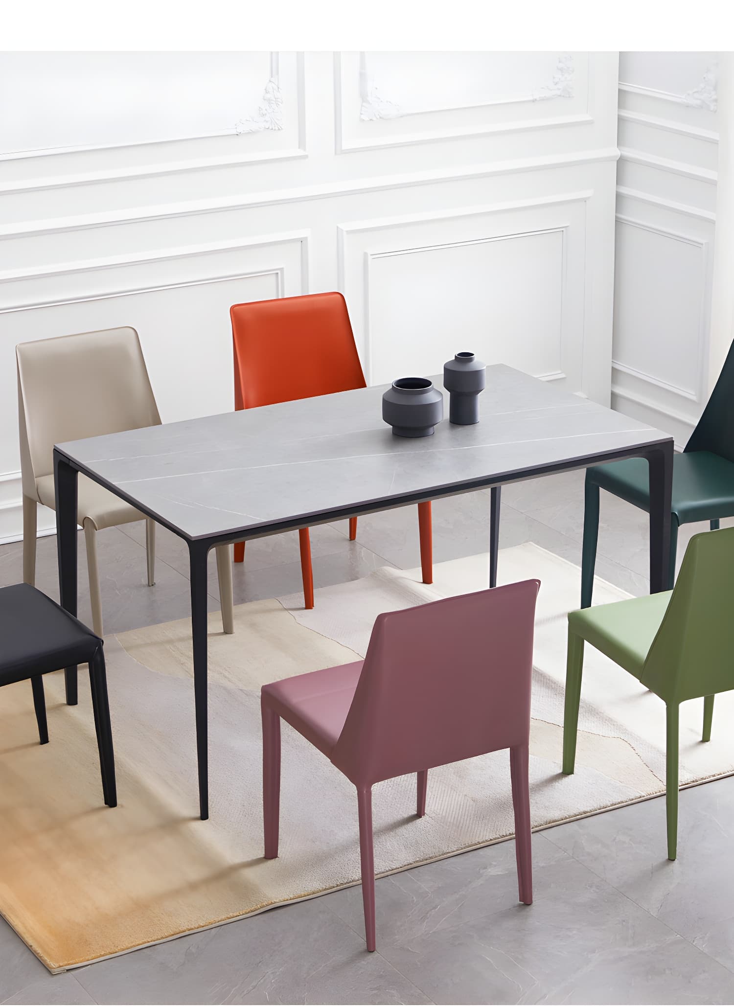 Modern Metal Dining Room Chairs Armless Leather Dining Chair for Restaurant thumbnail 10