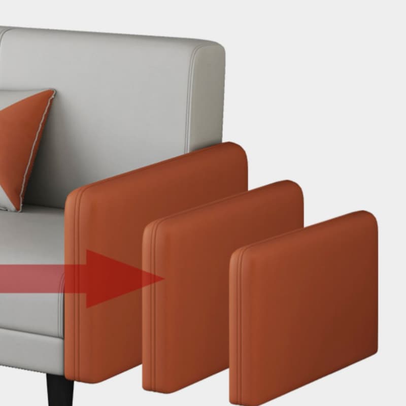 Drawing Room Gray/Light Brown/Off-White Standard Sofa with Armrest thumbnail 12