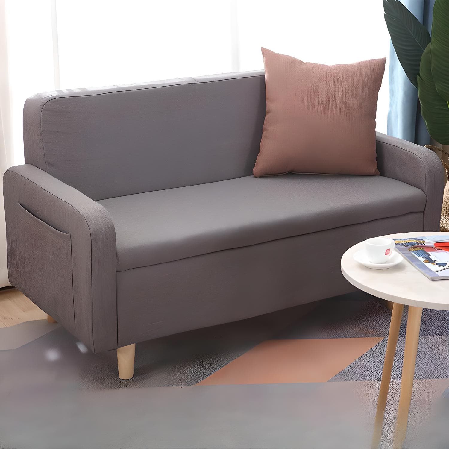 Contemporary Azure/Brown/Magenta Standard Sofa with Hidden Storage thumbnail 13