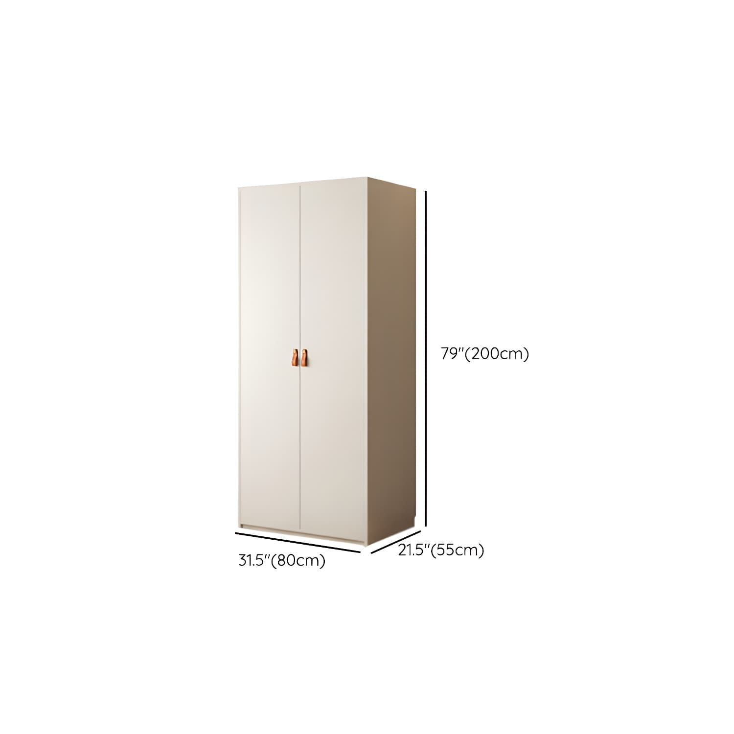Modern White Wardrobe Cabinet Engineered Wood Wardrobe with Garment Rod thumbnail 11
