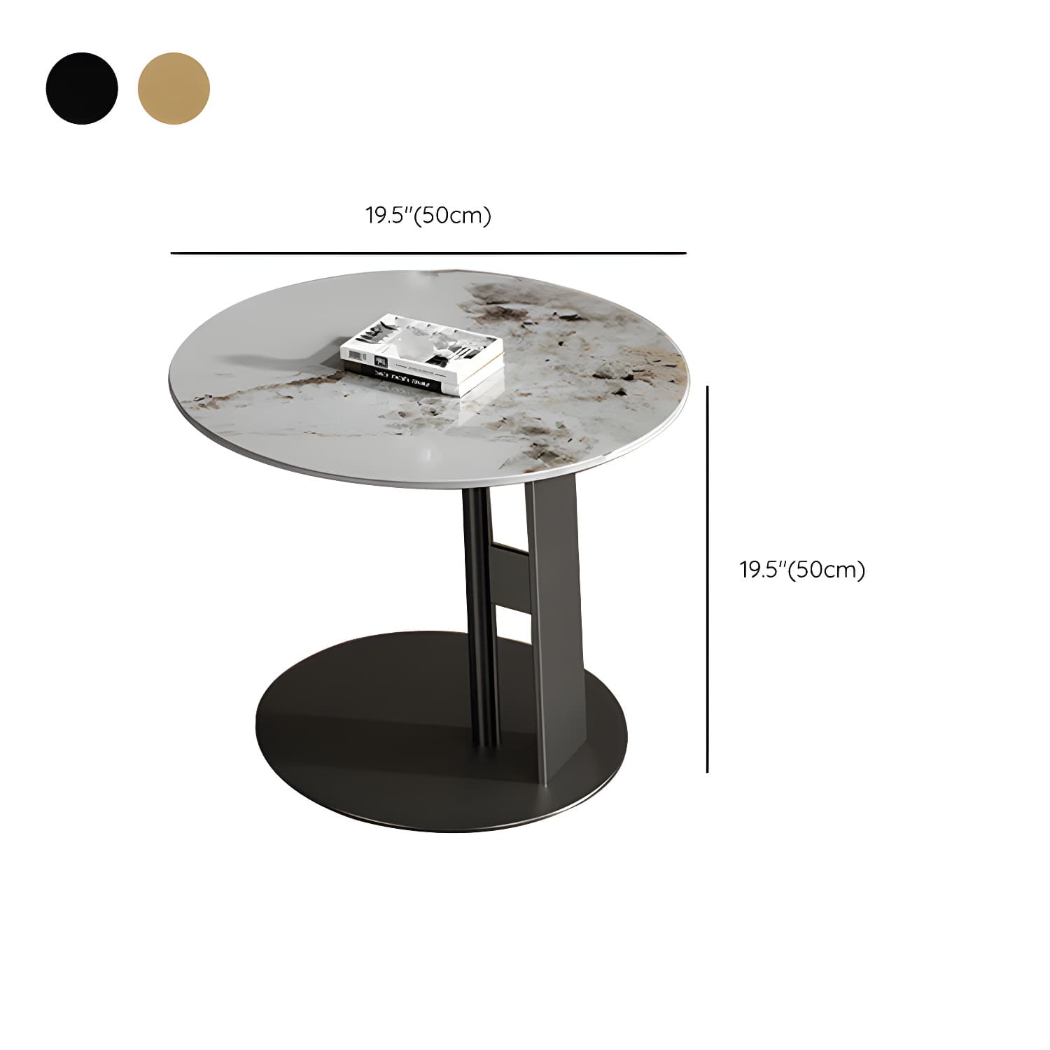 Slate Coffee Table Round Nesting Coffee Table Set with Pedestal Legs thumbnail 15