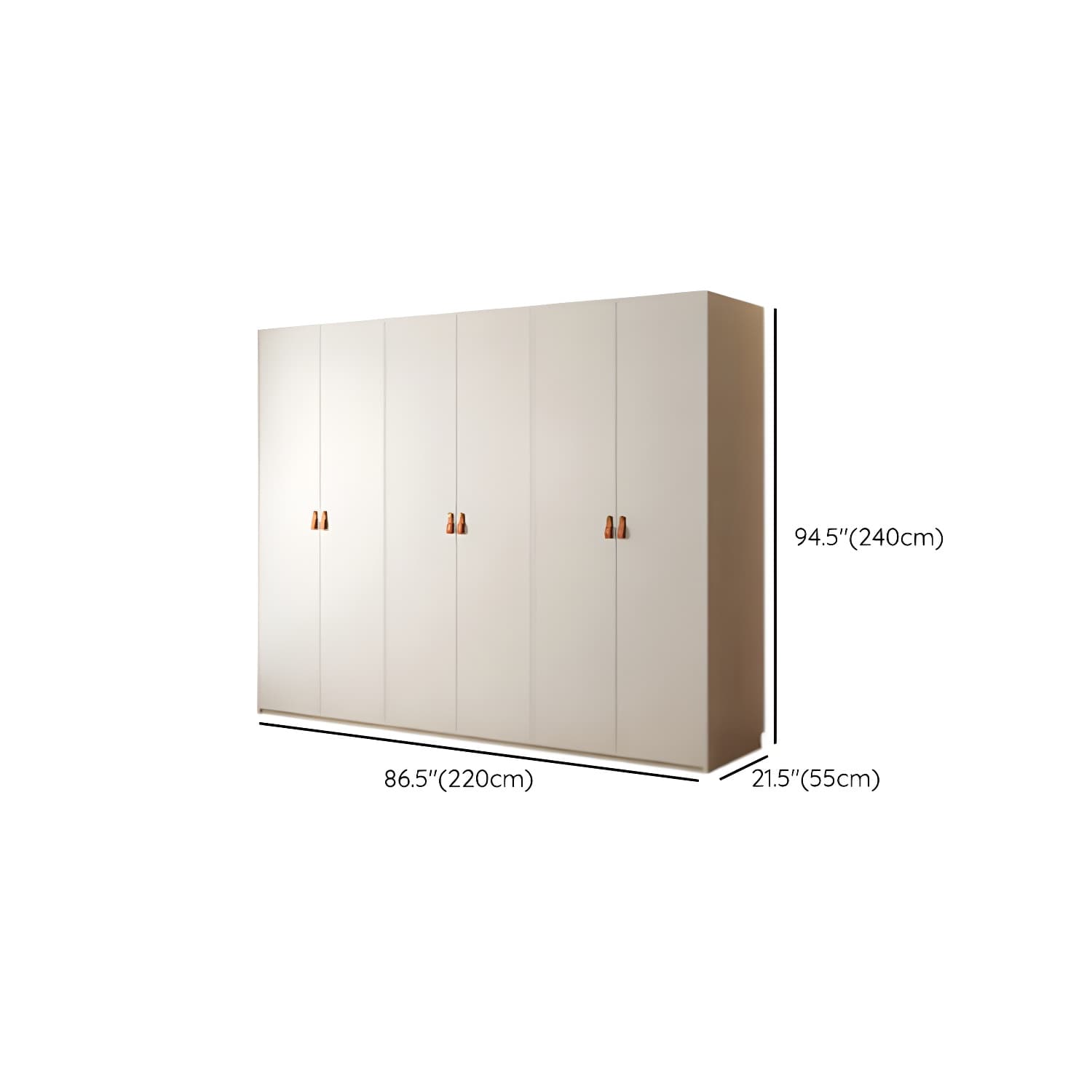 Modern White Wardrobe Cabinet Engineered Wood Wardrobe with Garment Rod thumbnail 18