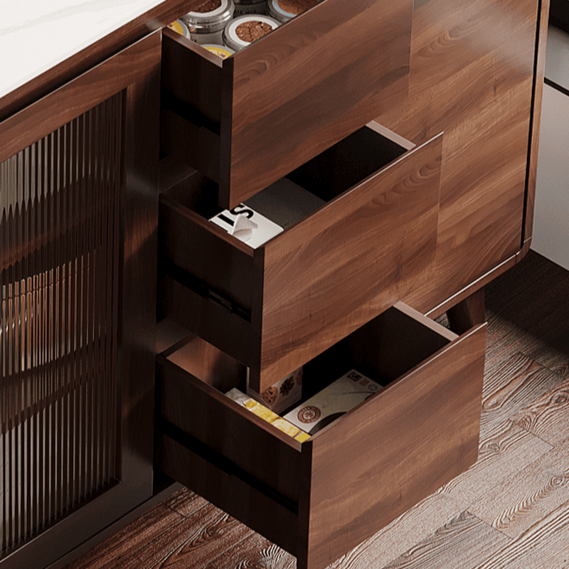 3 Drawers & 2 Doors/3 Doors/4 Doors Standard/Narrow Sintered Stone Sideboard with Drawers & Adaptable Shelf, Cocoa thumbnail 5