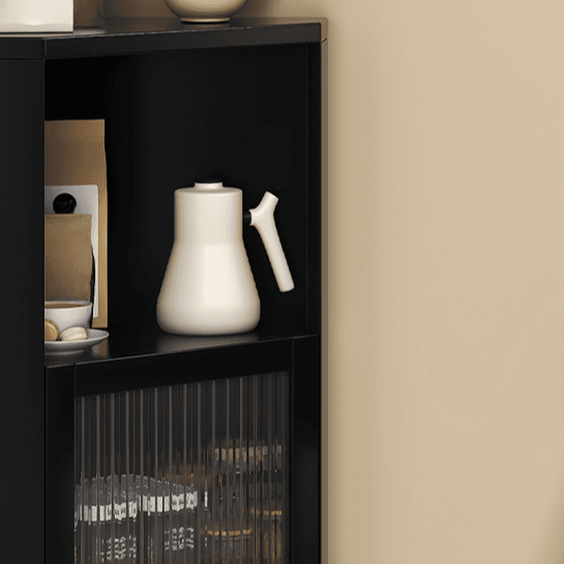 Standalone Corner Beech Midnight Black/Auburn Utility Storage Cabinet with Flexible Shelf, Glazed Door & 2 Cabinets/1 Cabinet thumbnail 11