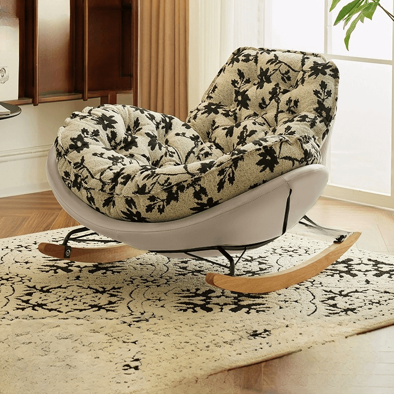 Simple Scratch-tolerant Upholstered Porch Rocker: Padded thumbnail 9