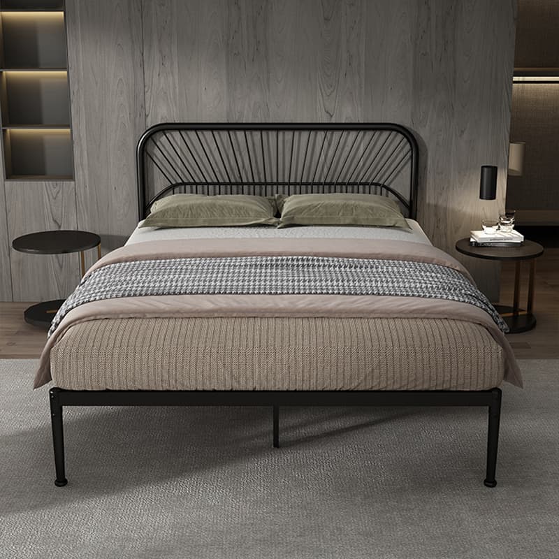 Modern Style Metal Frame Storage Panel Bed with Rectangular Headboard Shape thumbnail 12