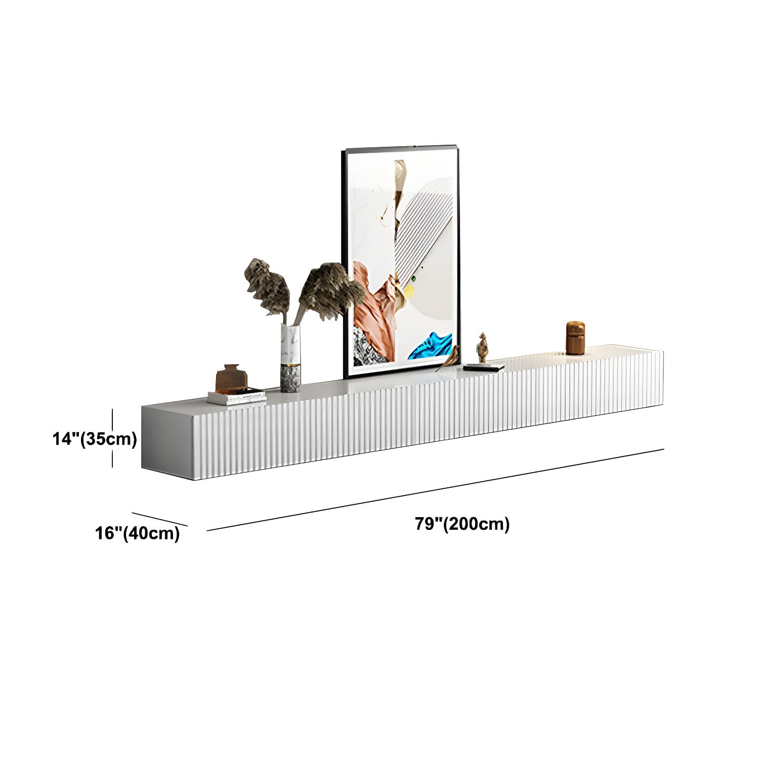 Contemporary TV Stand Console Wood TV Media Stand with Drawers thumbnail 18
