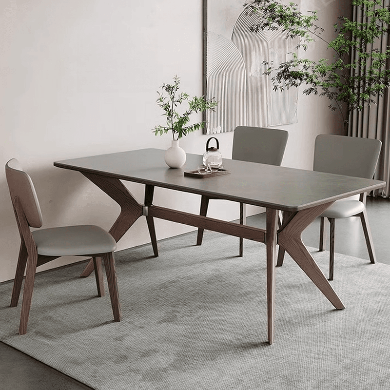 Slate Stone Dining Table Set for 6 People in Dove Grey thumbnail 3