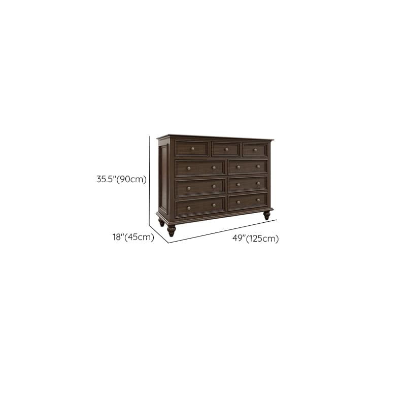 Classic Cocoa Lumber Horizontal/Vertical Console Dresser/Lingerie Chest/Bachelor Chest with 9 Drawers/7 Drawers/6 Drawers thumbnail 13