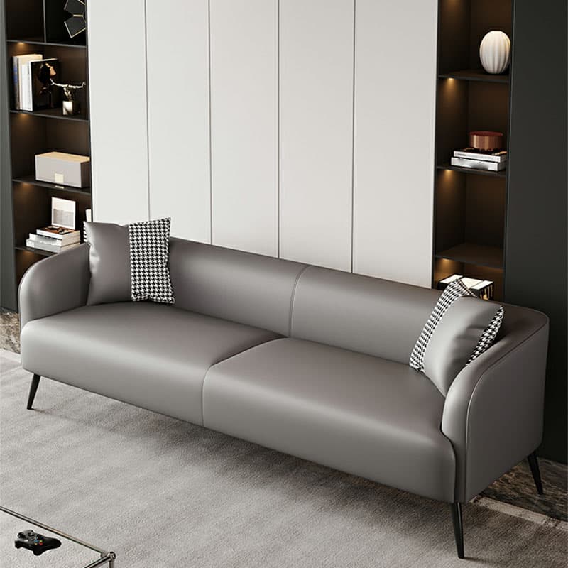 Modern Pine Wood Upholstered Three-Seater Sofa with Foam Seat in Solid Color thumbnail 11
