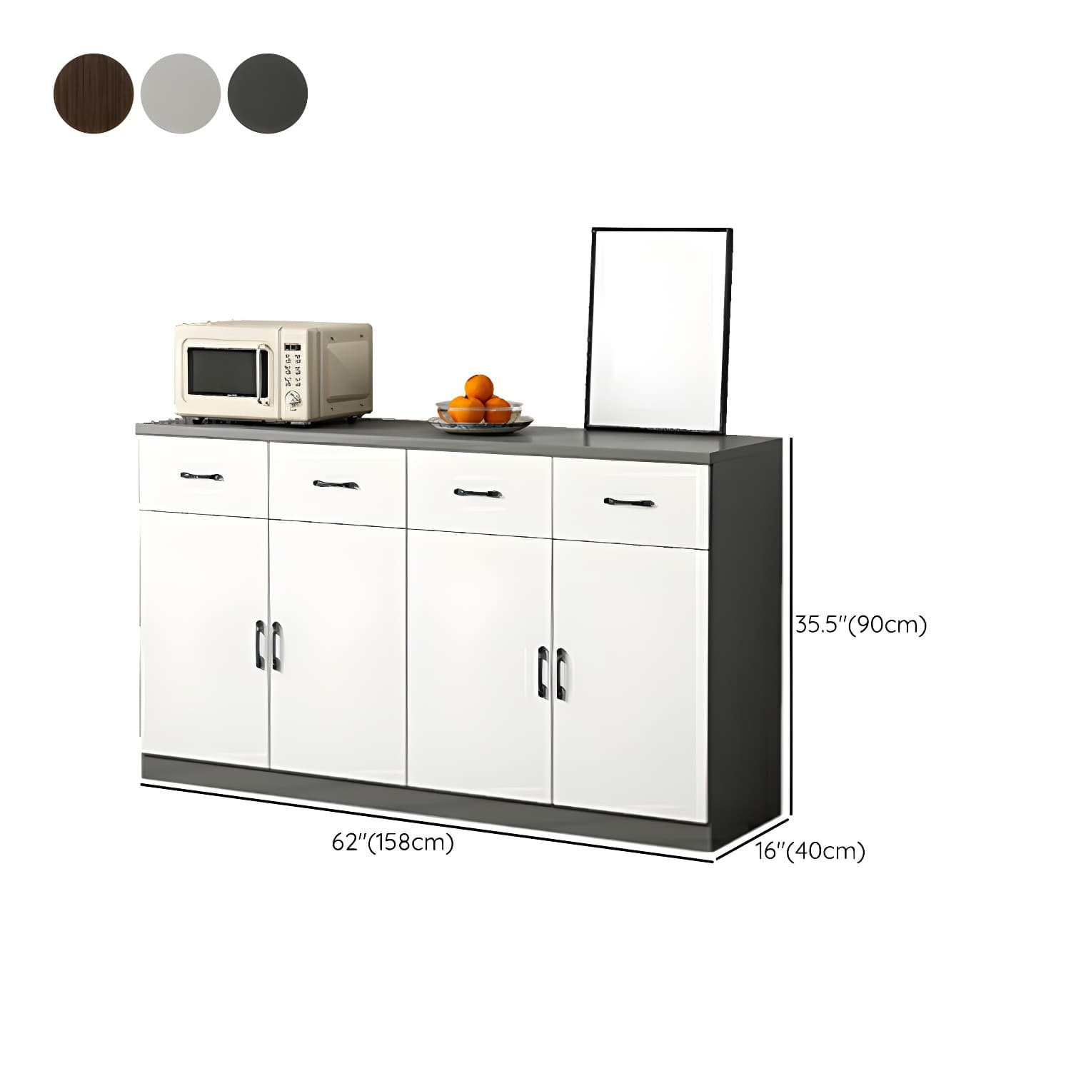 Modern Wood Sideboard Credenza with Drawers and Cabinets - Functional Storage Solution thumbnail 21