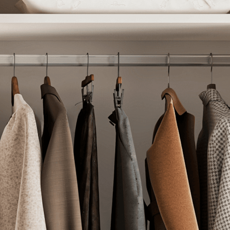 Chalk Modish Laminate Wardrobe Closet with Soft Close Drawer, Soft Close Door, Interior Shelves, and Clothing Rod thumbnail 5