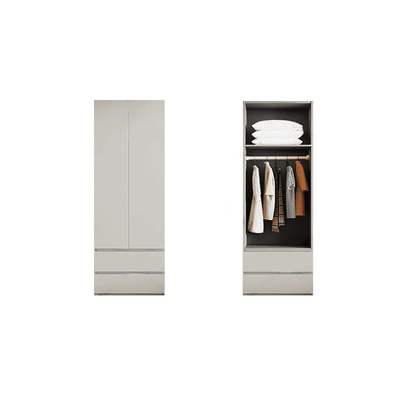 Cream Trendy Reclaimed Wood Wardrobe Armoire with Soft Close Drawer, Soft Close Door, Interior Shelves, and Clothing Rod thumbnail 37
