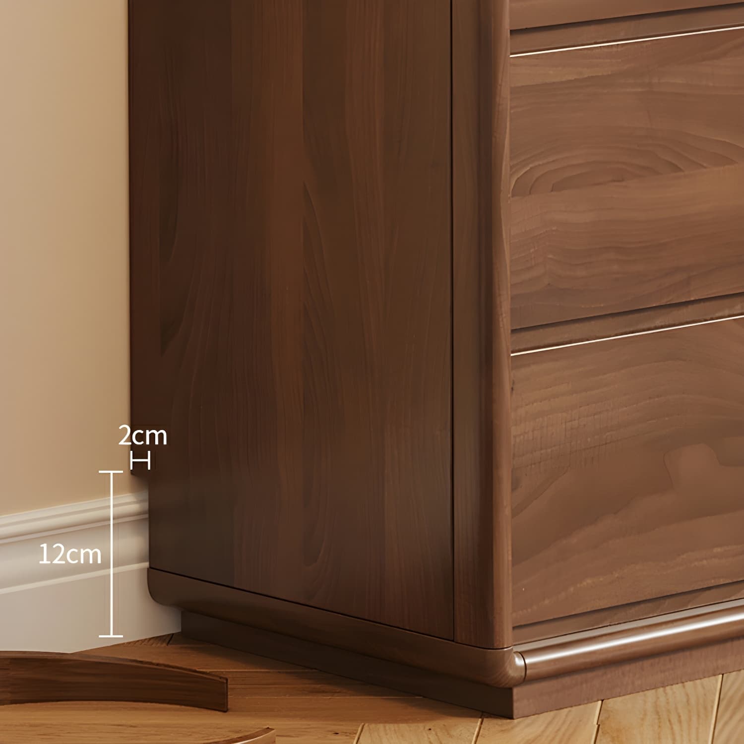 Modern Brown Wood Makeup Vanity with Drawers & Soft Close Drawer Glides thumbnail 8