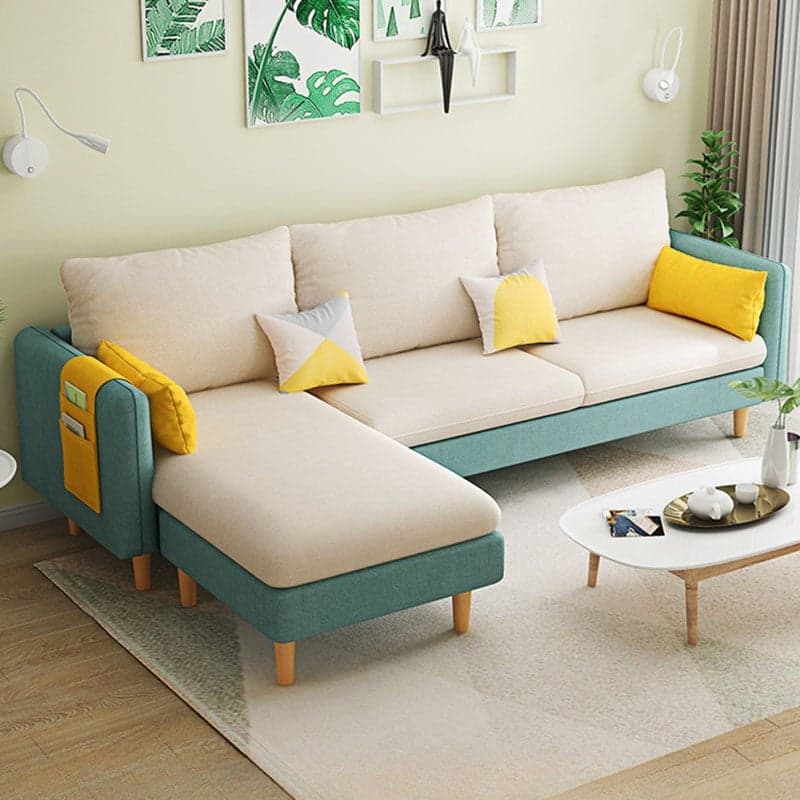 Modern Simple Style L-Shape Natural Wood Reversible Corner Sectional for Living Space thumbnail 10
